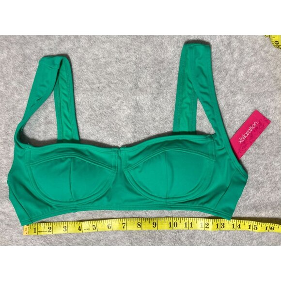 Xhilaration Green Wireless Bikini Swim Swimsuit Top Youth Size L 8-10 - Picture 12 of 12